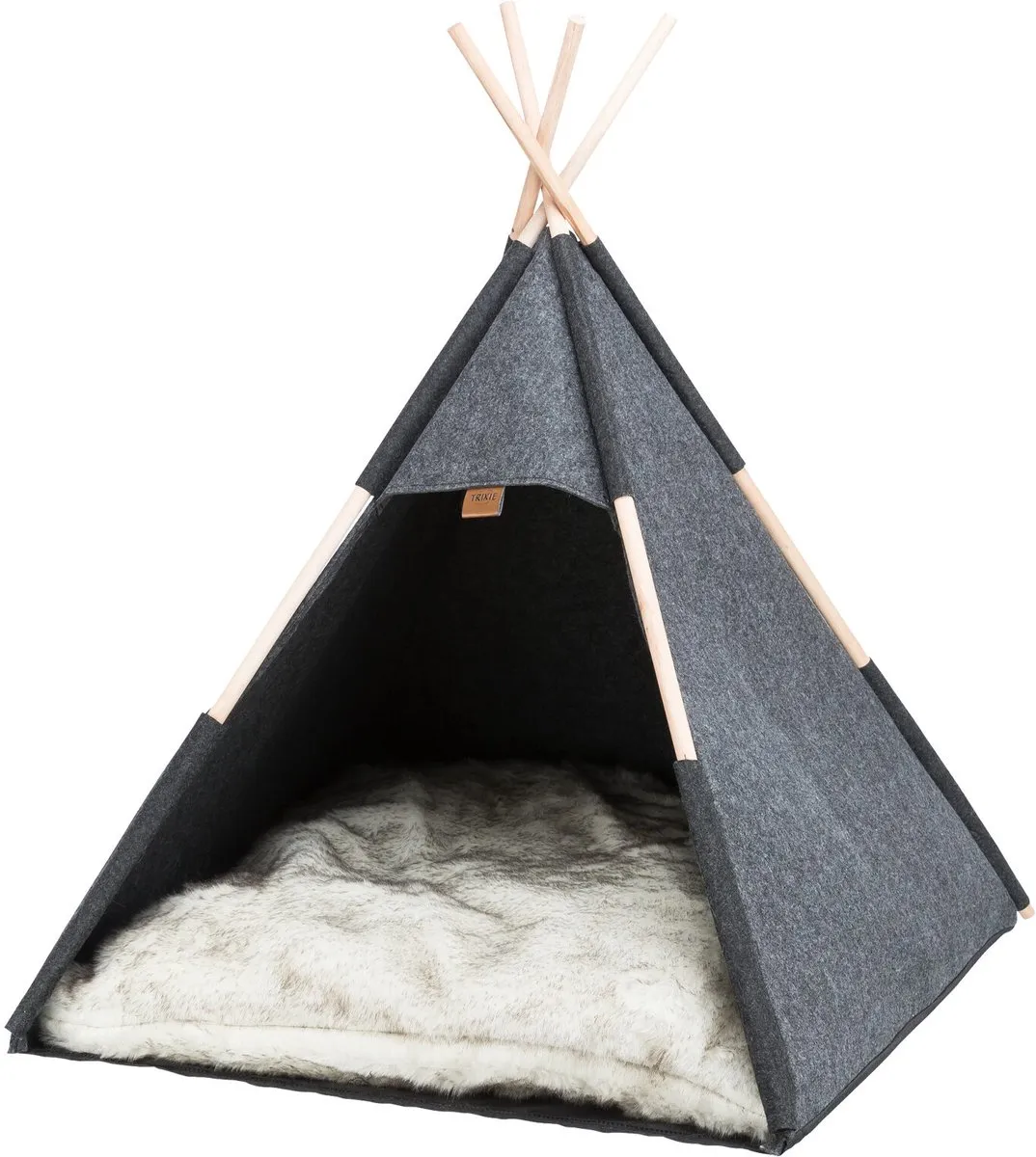 Trixie Schuilplaats Tipi Vilt - Antraciet - afbeelding 4 van 6