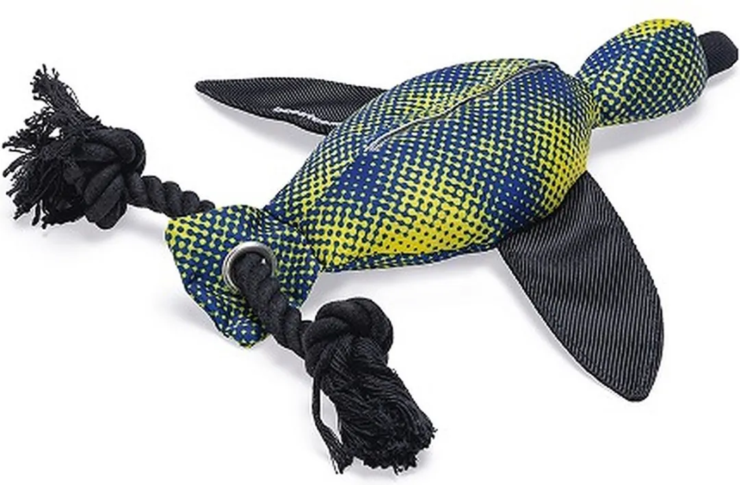 Beeztees Fetch Dummy Eend Nylon - Blauw/Geel