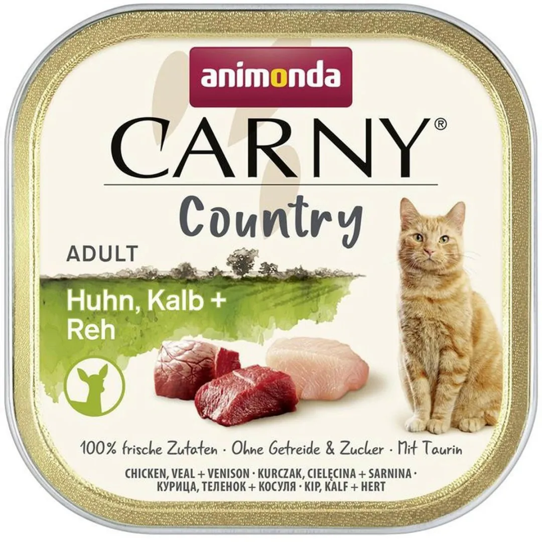 Animonda Carny Country Adult Natvoer Kat - 32x100g - Kalf/Kip/Hert - afbeelding 2 van 2