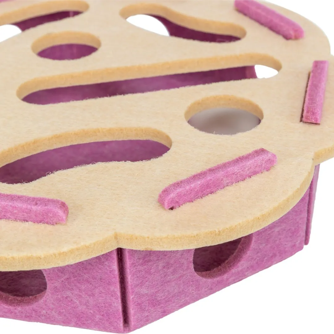 Trixie Hole'n'Roll Bloem Vilt - Roze/Beige