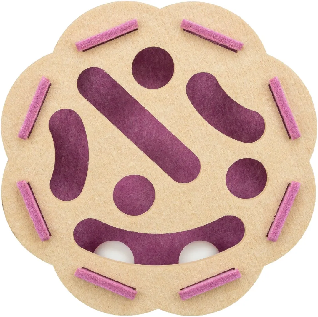 Trixie Hole'n'Roll Bloem Vilt - Roze/Beige