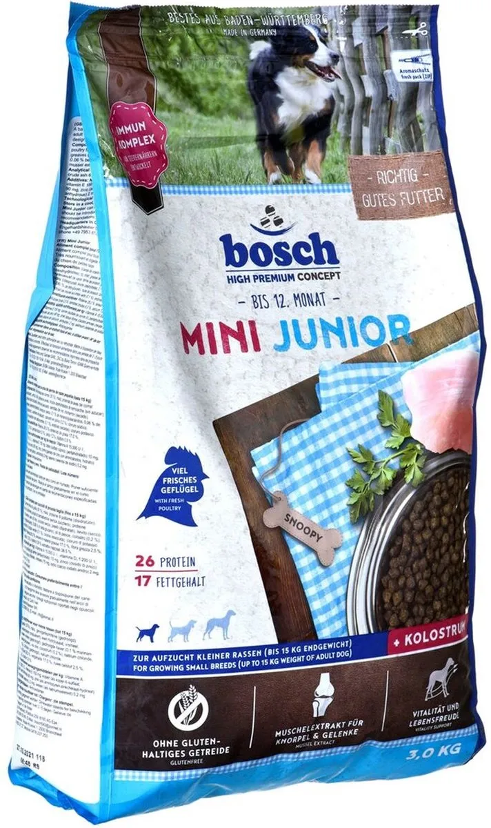 Bosch Mini Junior Puppy/Junior Hondenvoer 3kg