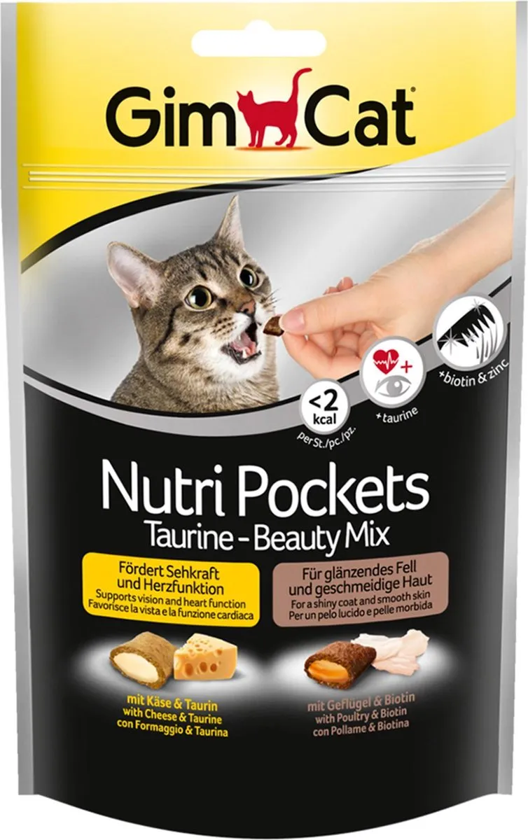 GimCat Nutri Pockets Kattensnacks - 150g - Eend/Rund/Kalkoen