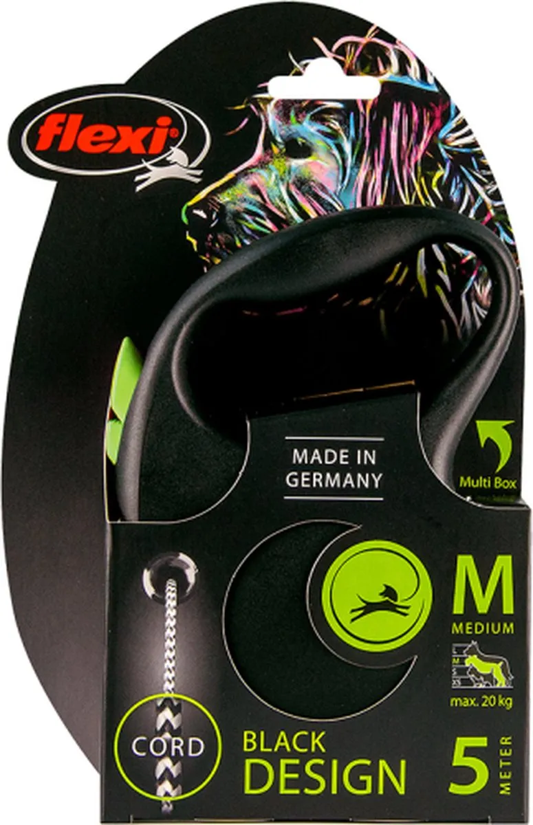 Flexi Rollijn Black Design Cord - Groen - One Size