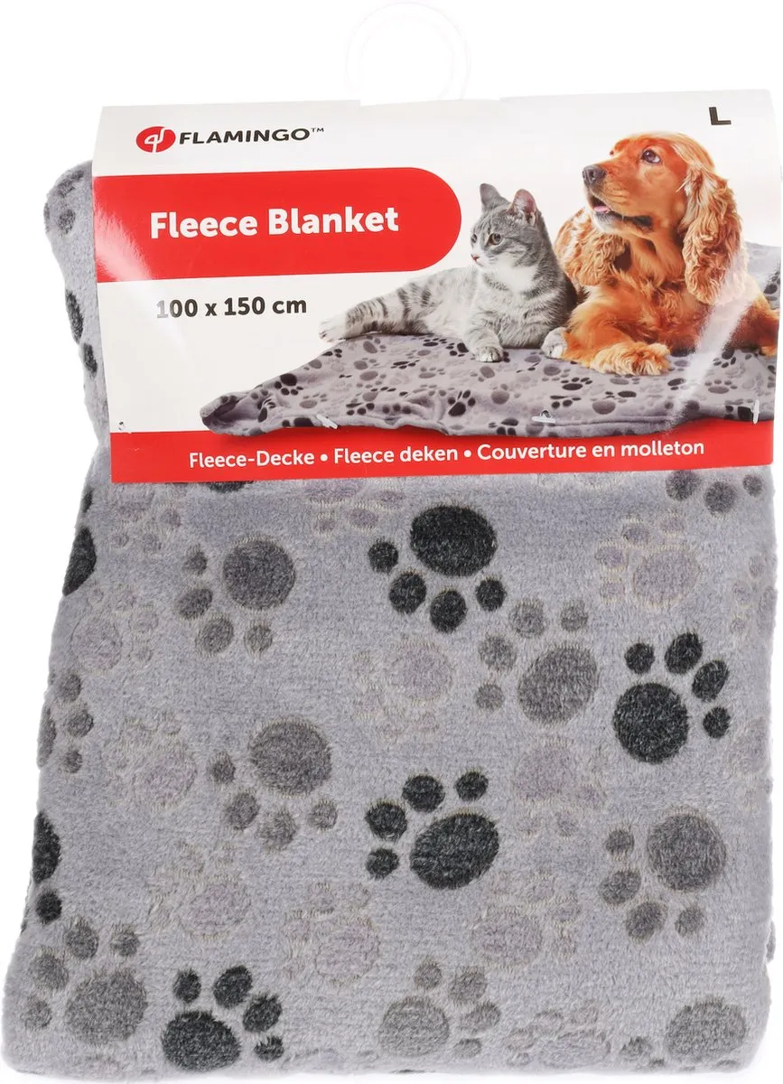 Flamingo Pablo Fleece Deken - 100x150cm Grijs