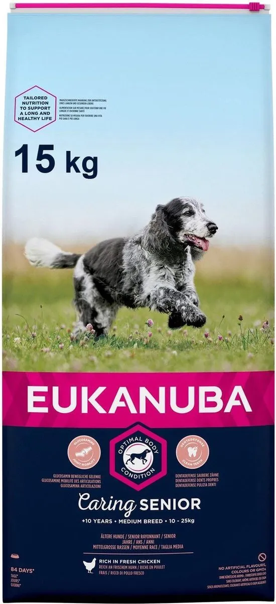 Eukanuba Caring Senior Medium Breed Hondenvoer 15kg
