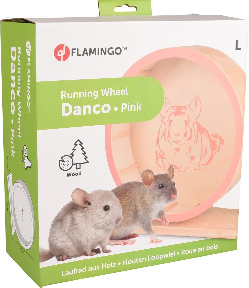 Flamingo Danco Ks Looprad Hout - Zalmroze - Ø29cm