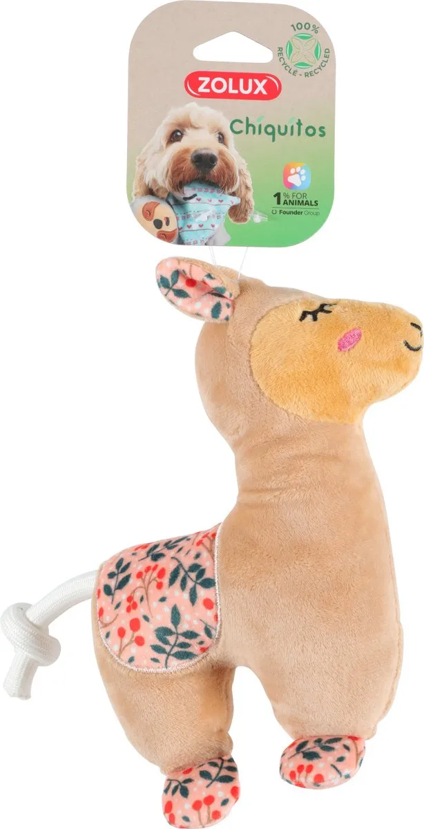 Zolux Chiquitos Pluche Slapende Lama Gerecycled - Blauw