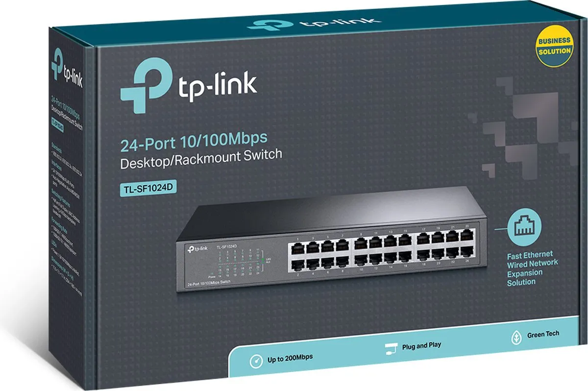 TP-Link TL-SF1024D 24-Poorts Netwerk Switch - Grijs