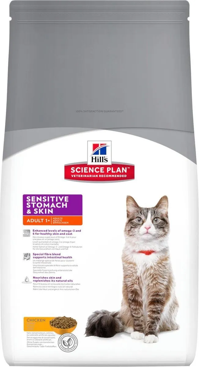 Hill's Science Plan Sensitive Stomach & Skin Kattenvoer Kip & Rijst 1,5kg
