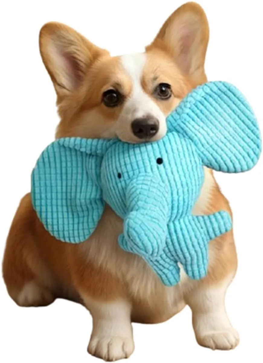 ECTEATOY Pluche Honden Speelgoed Konijn/Olifant - Blauw