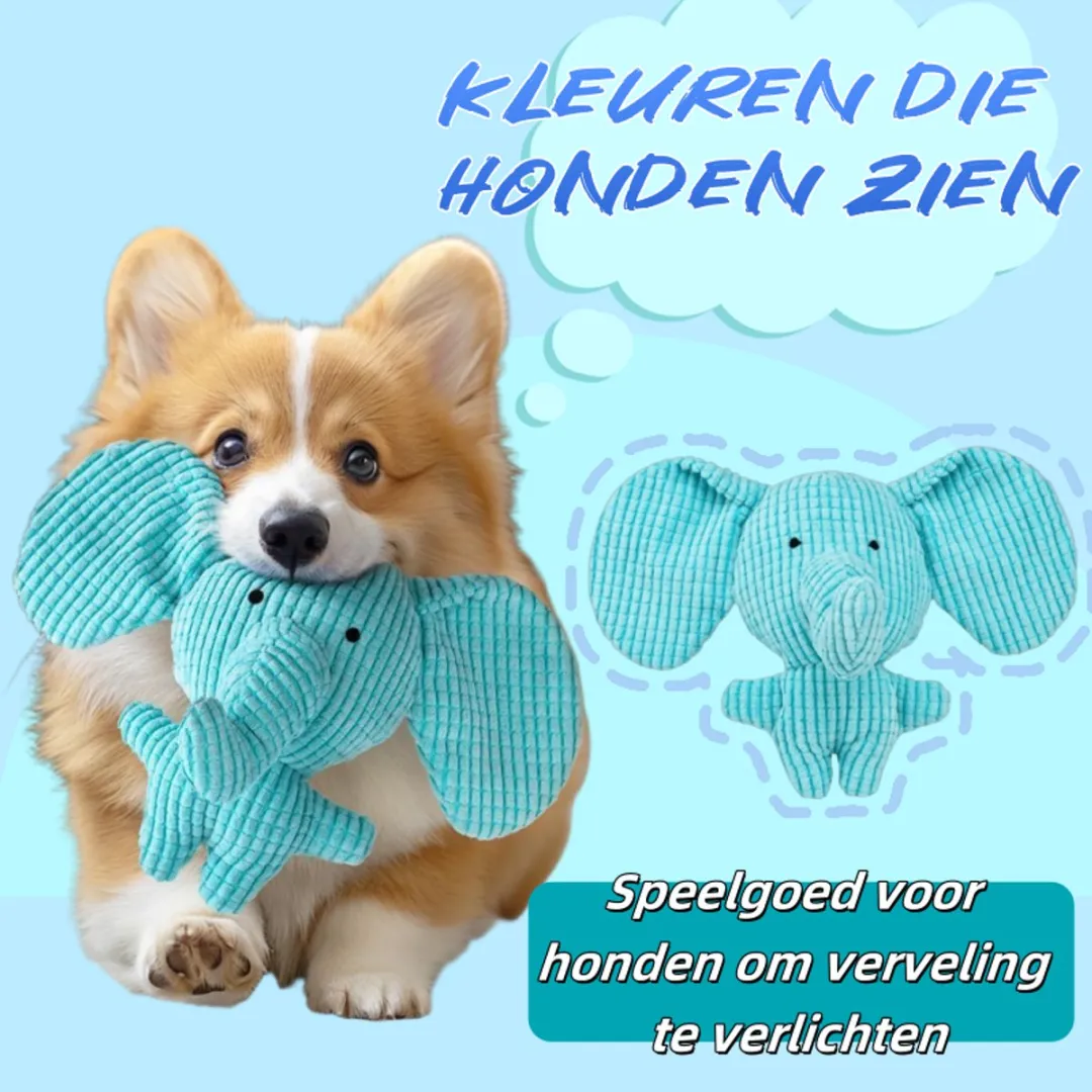 ECTEATOY Pluche Honden Speelgoed Konijn/Olifant - Blauw