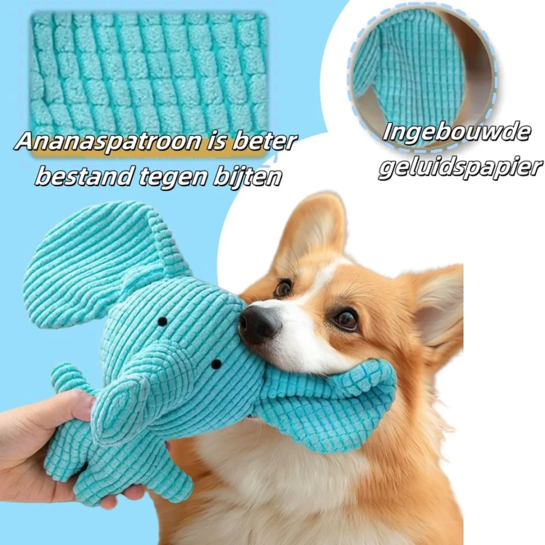 ECTEATOY Pluche Honden Speelgoed Konijn/Olifant - Blauw