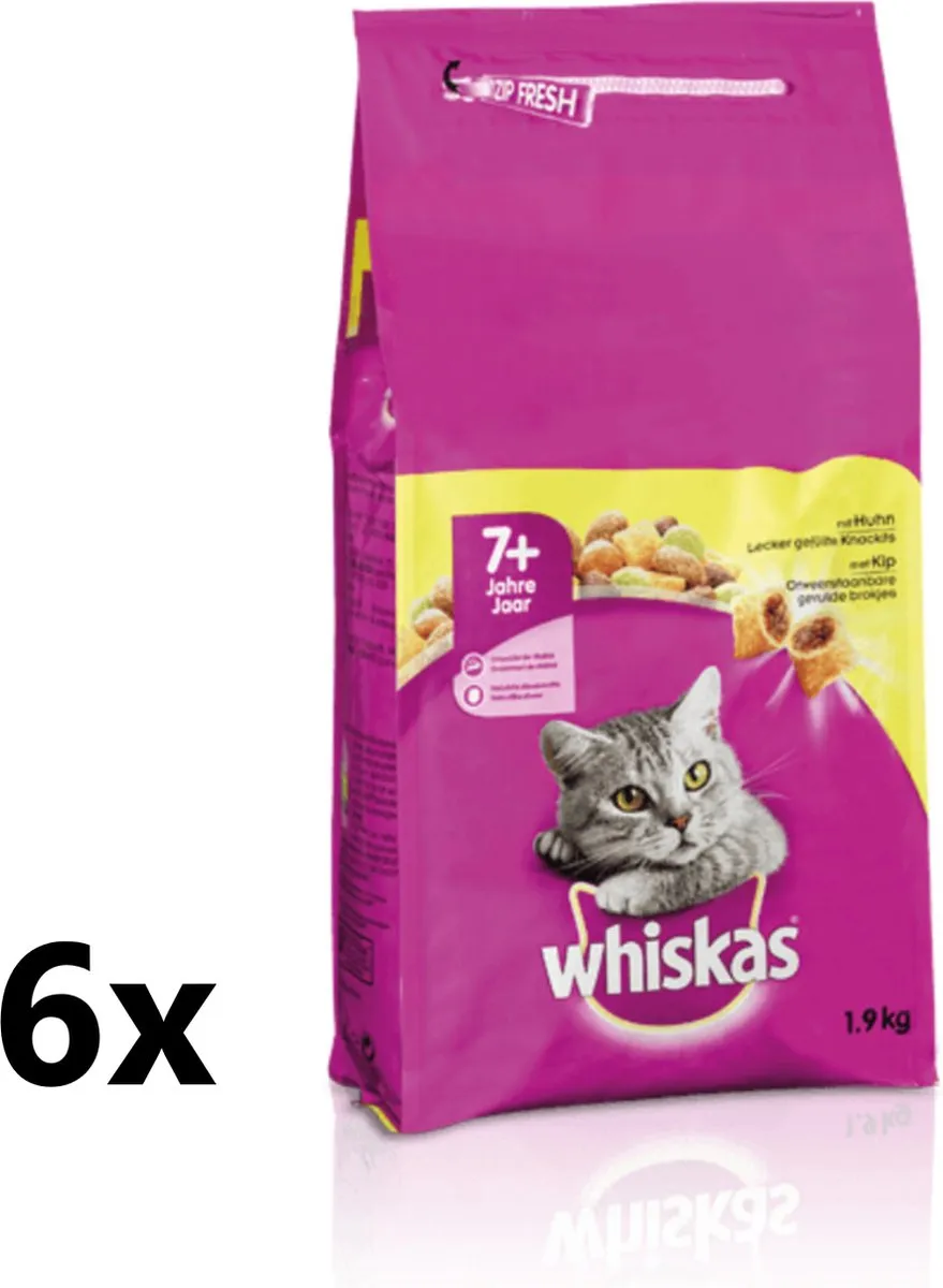 Whiskas Senior Kip Droogvoer 6x1,9kg