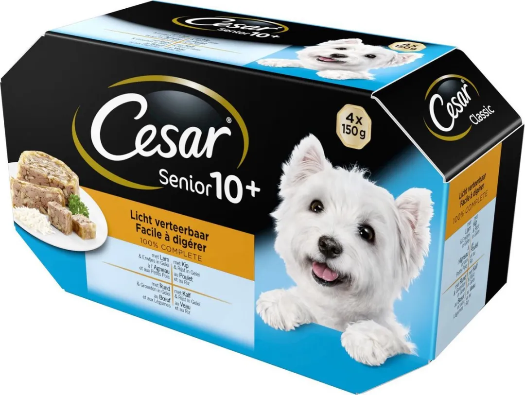 César Alu Senior Hondenvoer - 4x150g