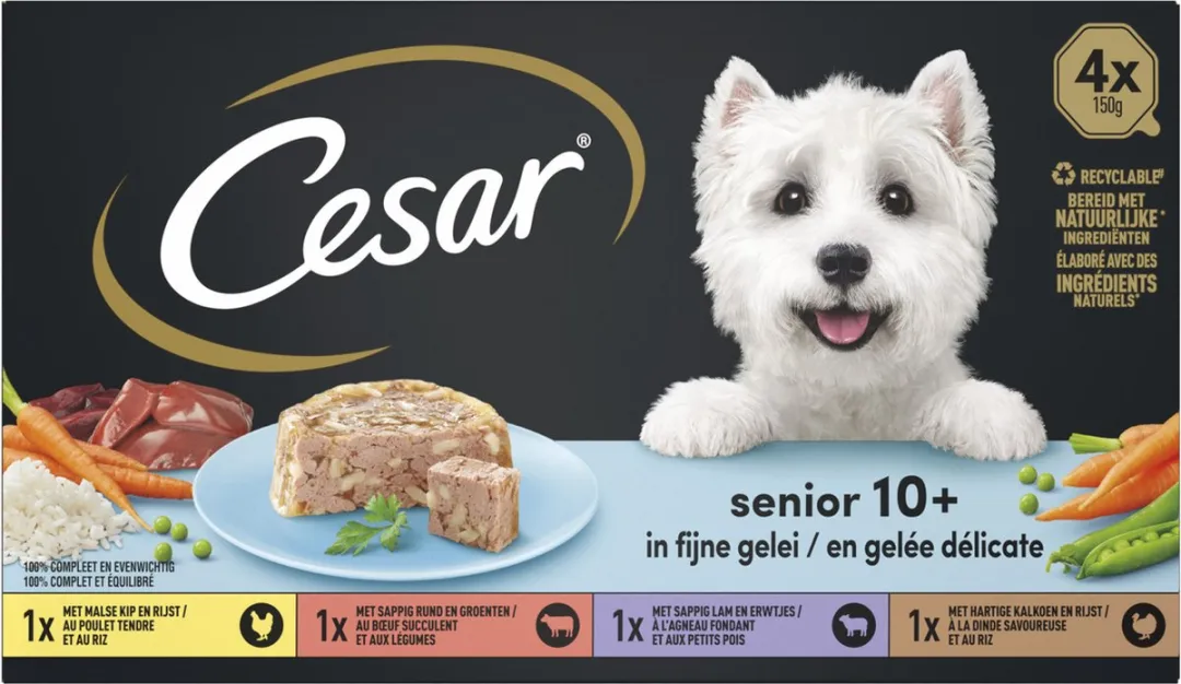 César Alu Senior Hondenvoer - 4x150g