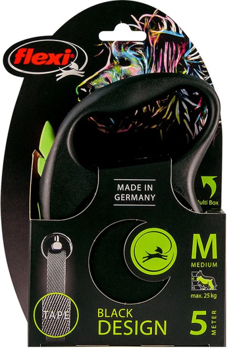 Flexi Black Design Hondenriem Rollijn Groen S - 5m