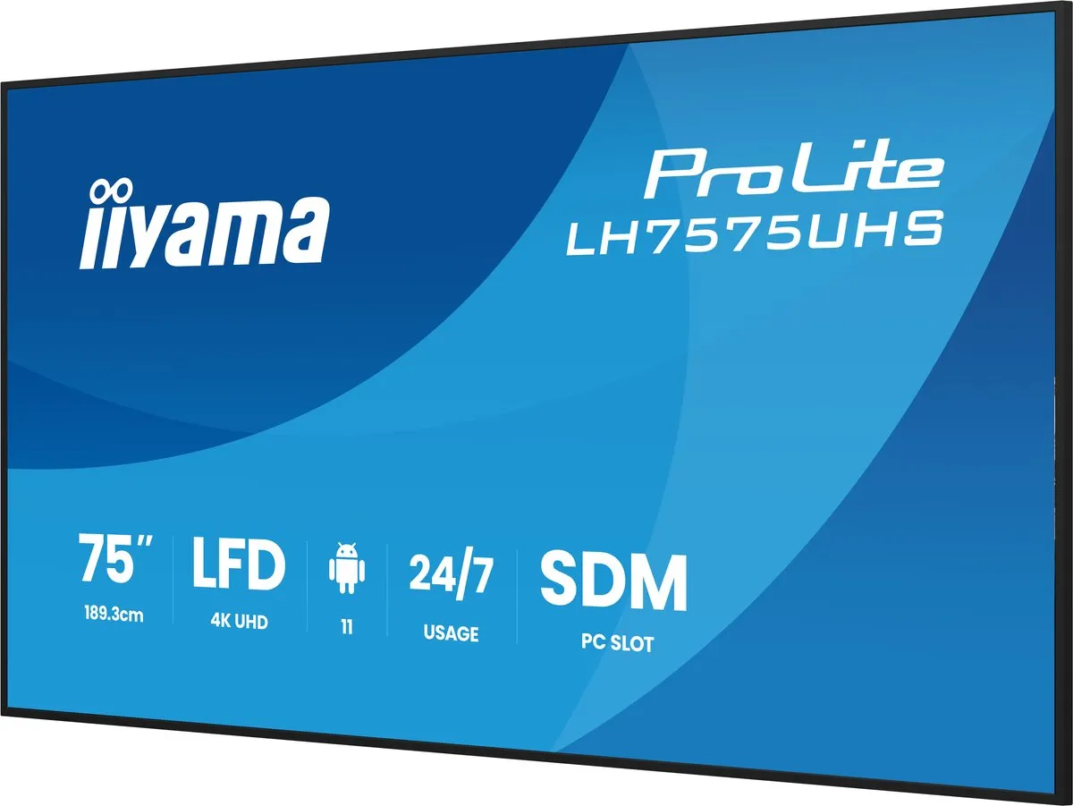 iiyama LH7575UHS-B2AG Beeldkrant 75" LCD - 500 cd/m² - 4K - Android 11 - Zwart
