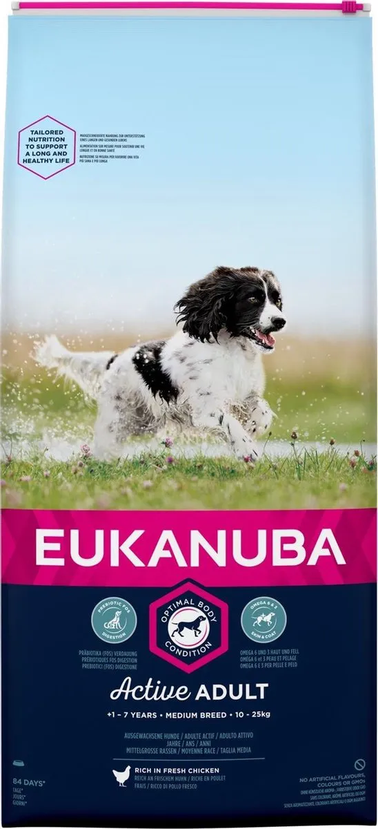 Eukanuba Active Adult Medium Breed Hondenvoer 15kg