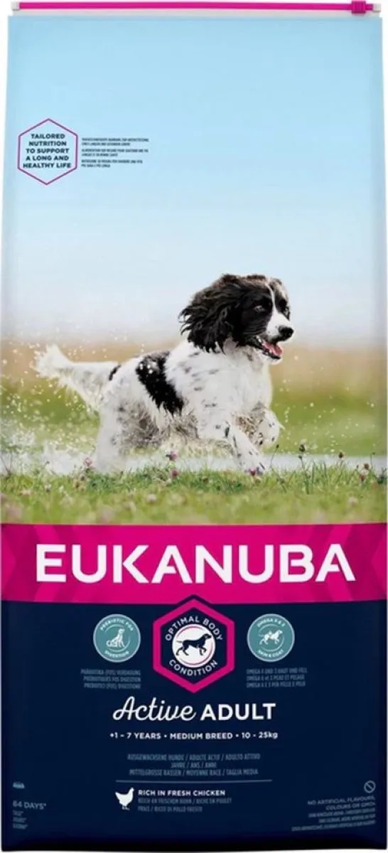 Eukanuba Active Adult Medium Breed Hondenvoer 15kg
