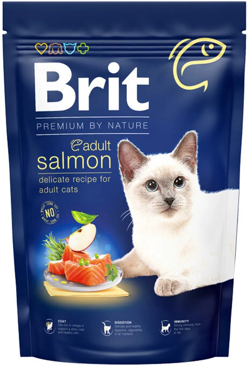 Brit Premium by Nature Volwassen Kattenvoer Zalm 1,5 kg