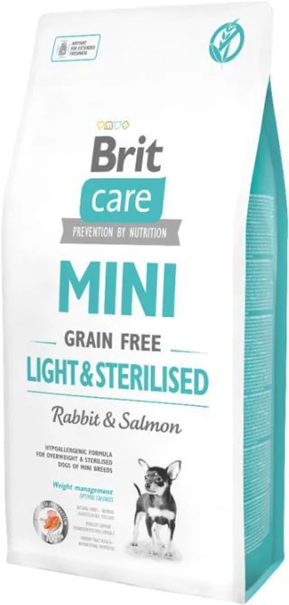 Brit Care Grainfree Mini Light & Sterilised Konijn & Zalm 7kg