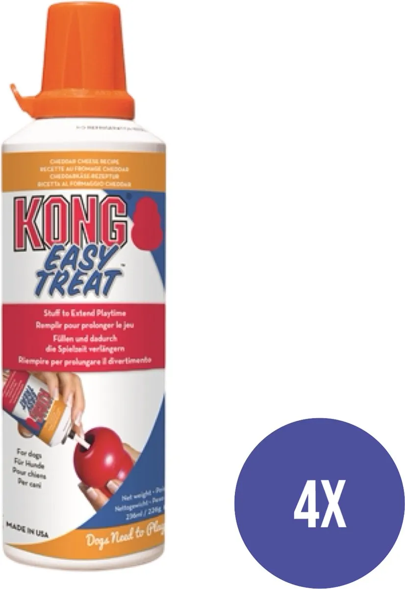 KONG Easy Treat Cheddar Kaas Smeerbare Snackvulling - 4 Stuks