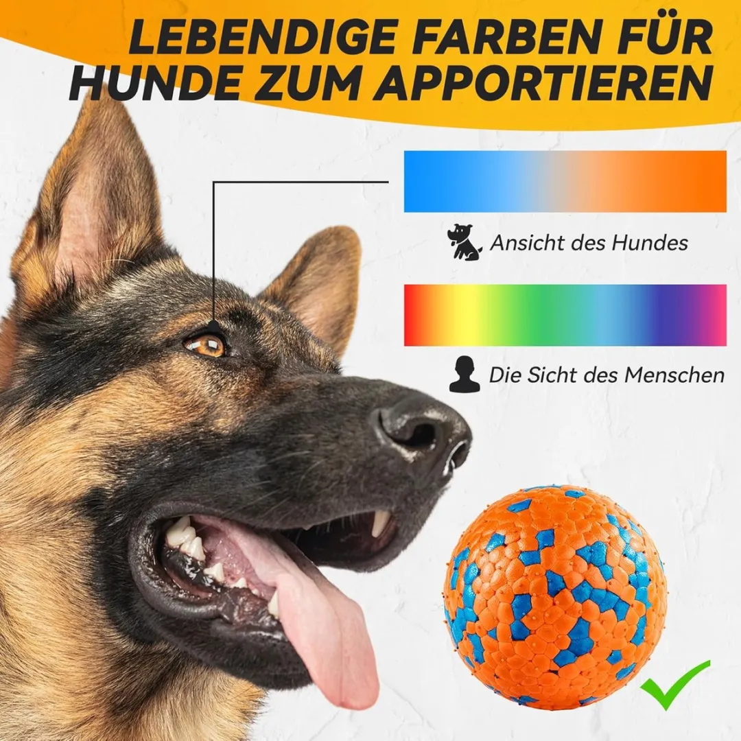 ECTEATOY ETPU Hondenspeelgoedbal - 2 Stuks - Blauw/Oranje