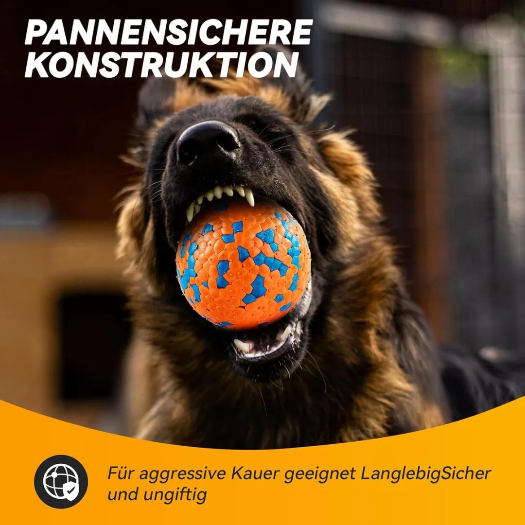 ECTEATOY ETPU Hondenspeelgoedbal - 2 Stuks - Blauw/Oranje