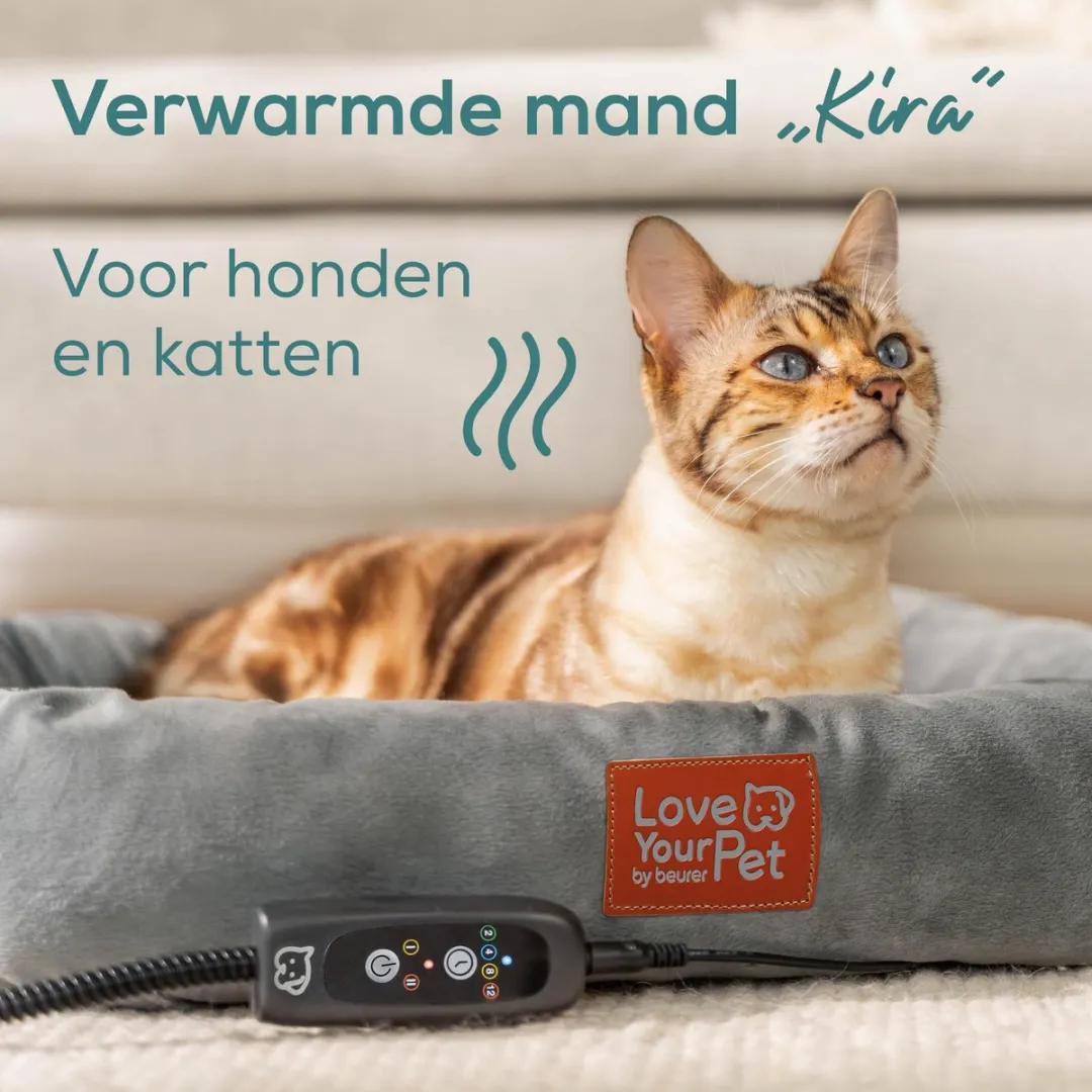 Beurer Kira Verwarmde Huisdiermand 58x50cm - IPX7 - Grijs
