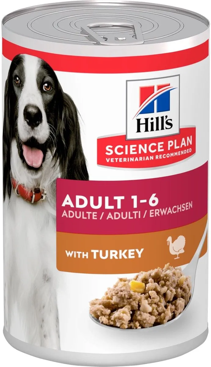 Hill's Science Plan Adult Natvoer Hond Kalkoen 12x370g
