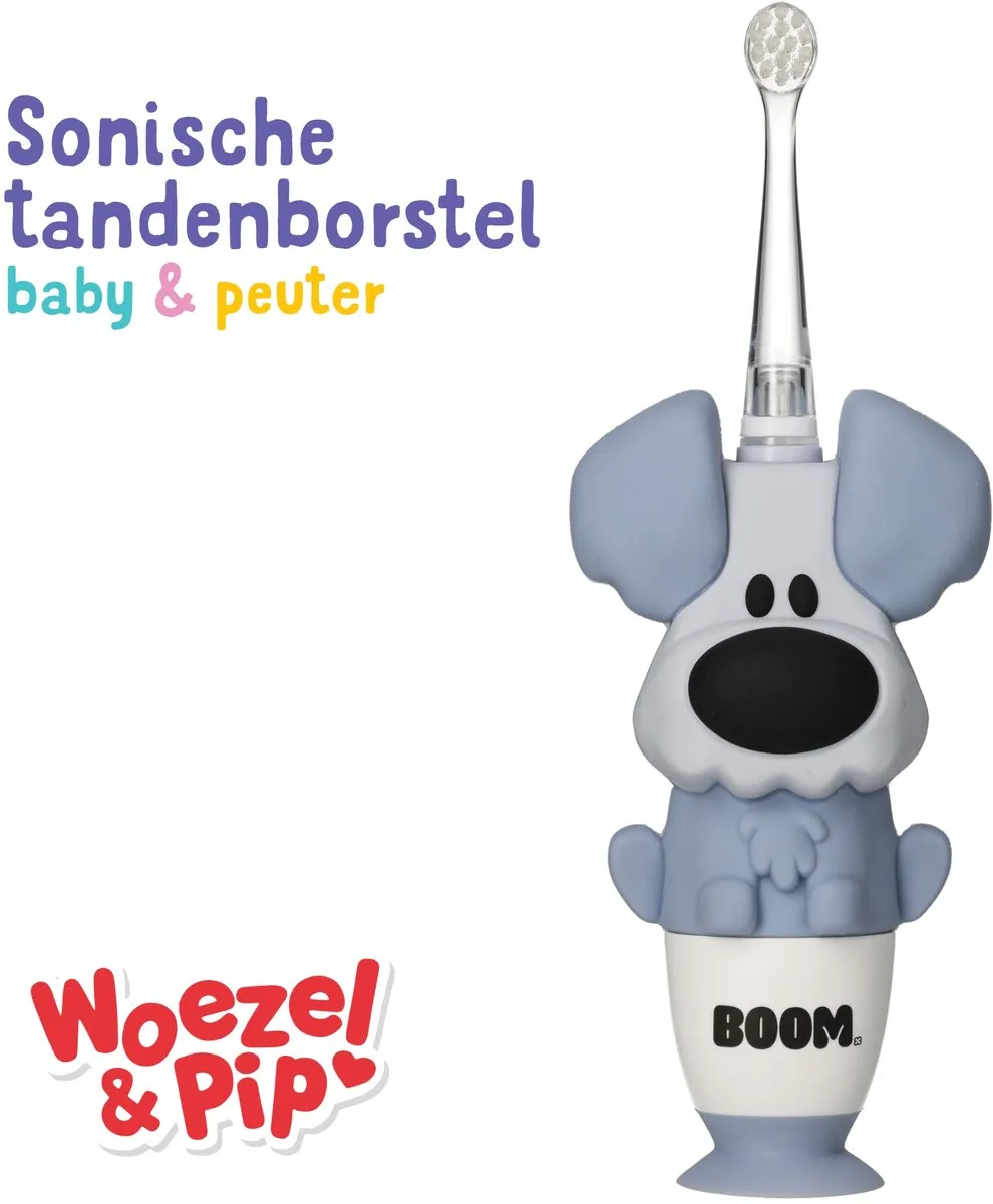 BOOMBRUSH Woezel & Pip Elektrische Tandenborstel - Pip - 3-48 maanden