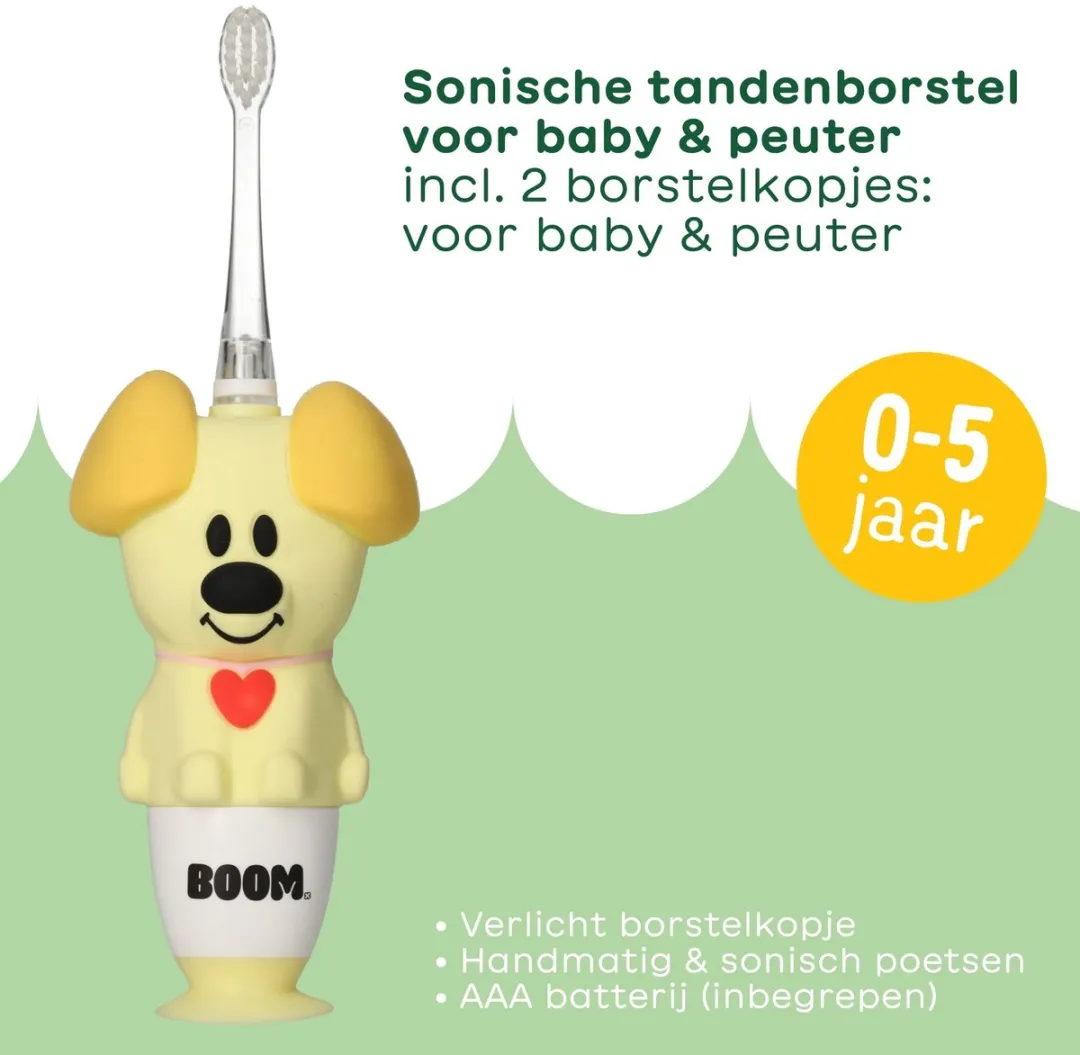 BOOMBRUSH Woezel & Pip Elektrische Tandenborstel - Pip - 3-48 maanden