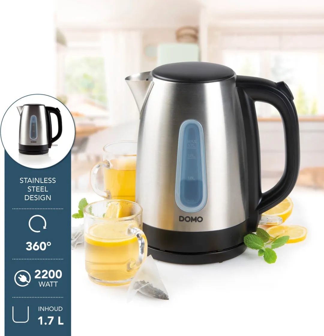 Domo DO496WK Waterkoker 1.7L - 2200W - Inox - afbeelding 2 van 6