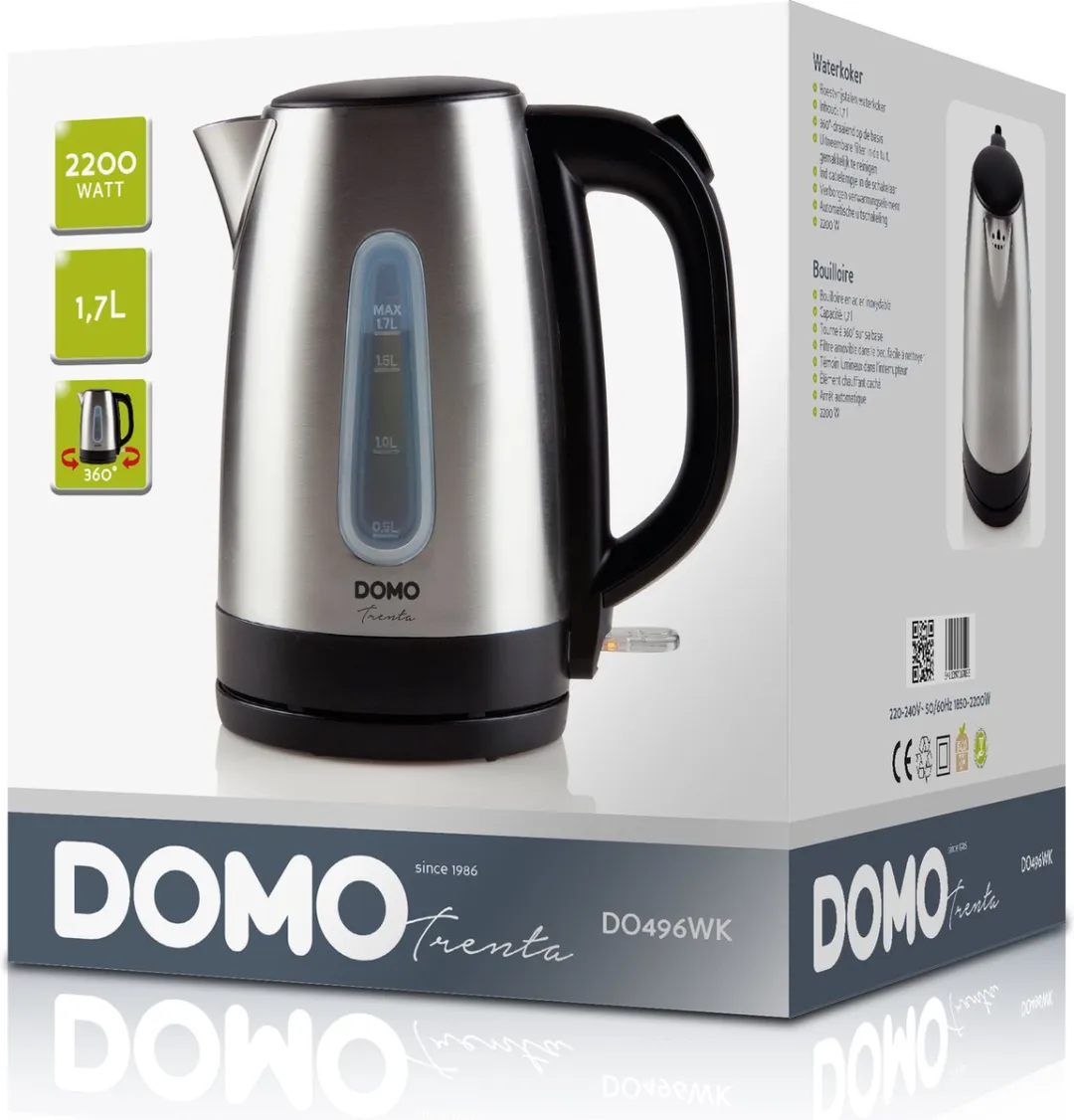 Domo DO496WK Waterkoker 1.7L - 2200W - Inox - afbeelding 4 van 6