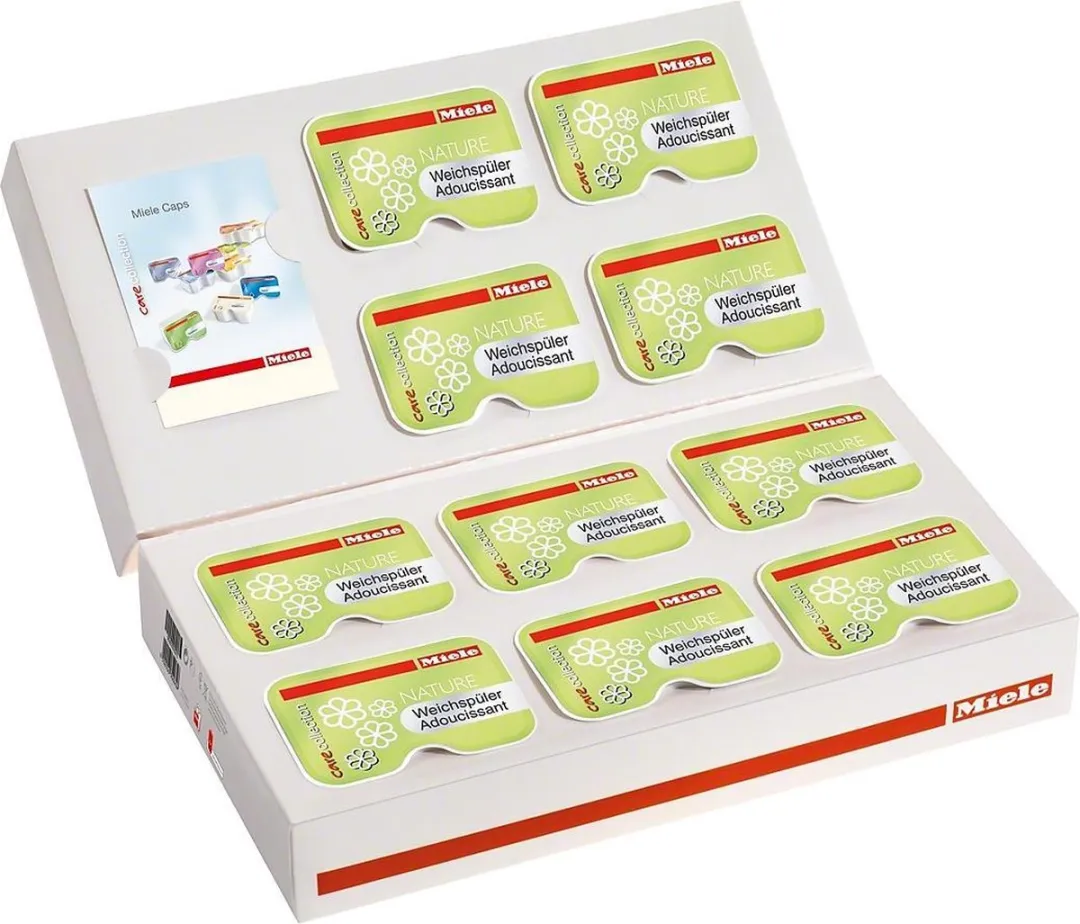 Miele Caps Wasverzachter Nature - 9 Stuks - Wit/Groen