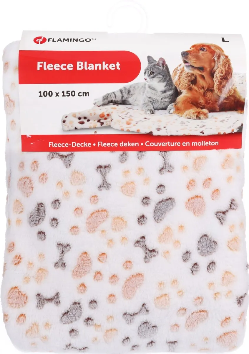 Flamingo Kiki Fleece Deken - Wit 100x150cm