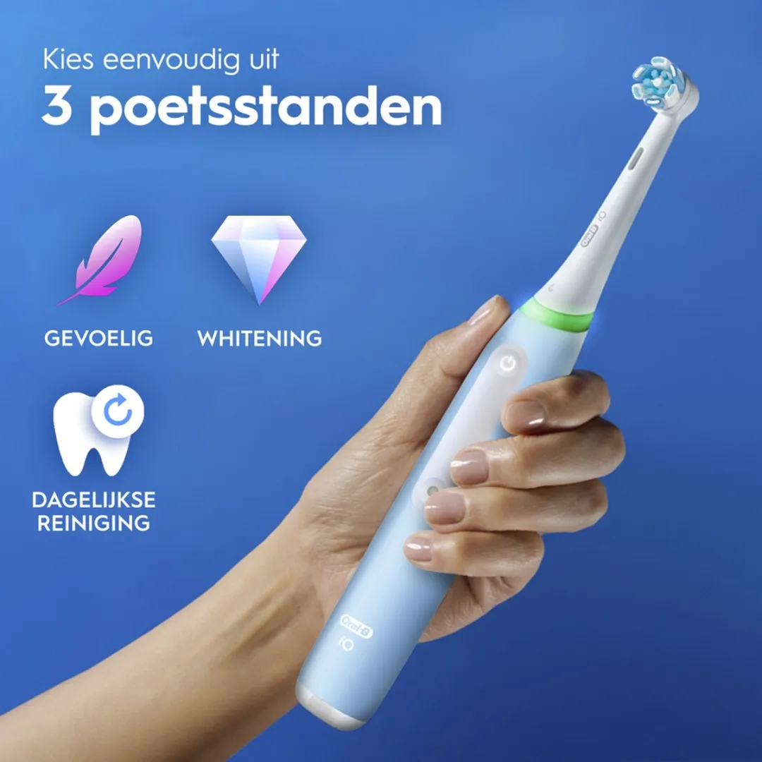 Oral-B iO 3 Elektrische Tandenborstel - Blauw - 1 Opzetborstel - afbeelding 6 van 6