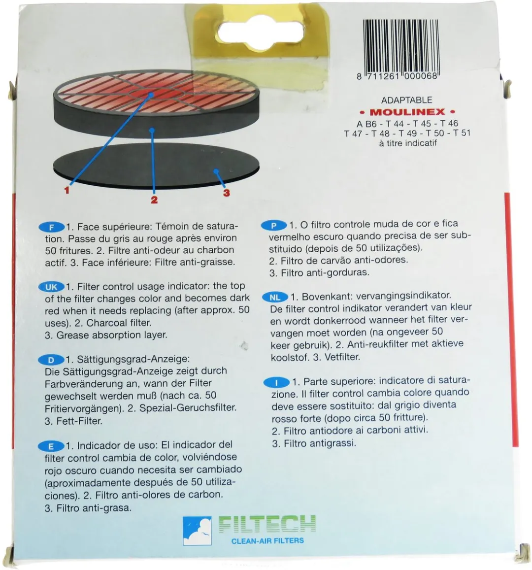 Moulinex Friteusefilter W8-65027/A - Wit