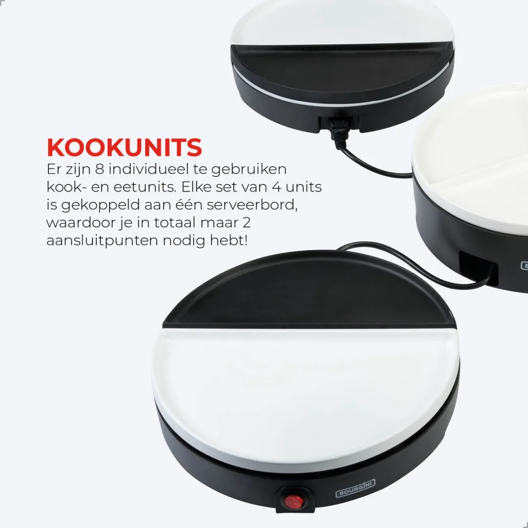 Bourgini Chef's Dinner Party Gourmetstel 8 Personen - Wit