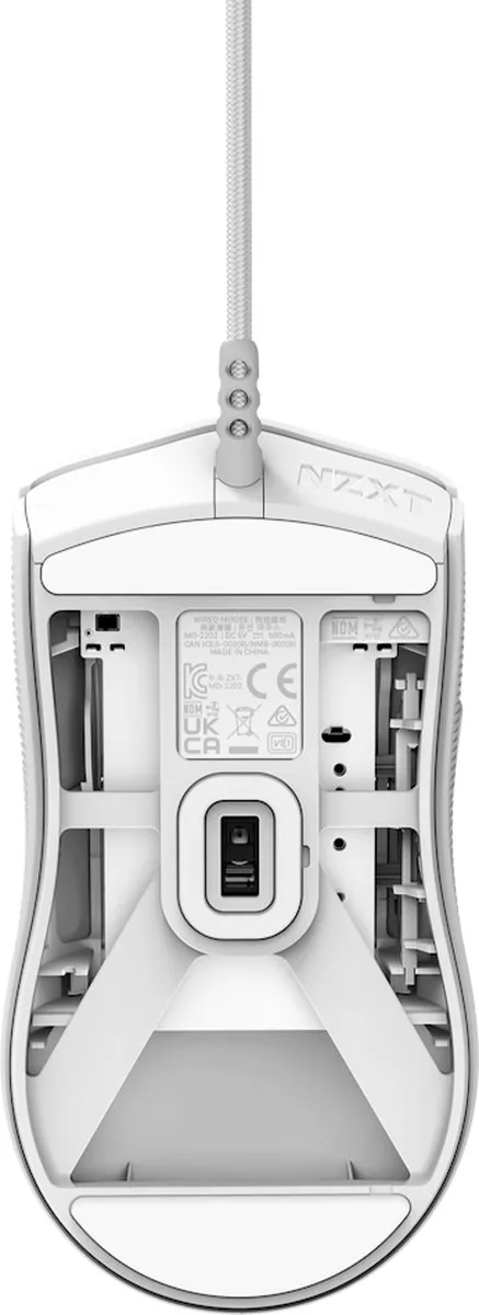 NZXT Lift 2 Symm White - Muis Gaming - 5 Knoppen - USB A - 26000 dpi - Wit