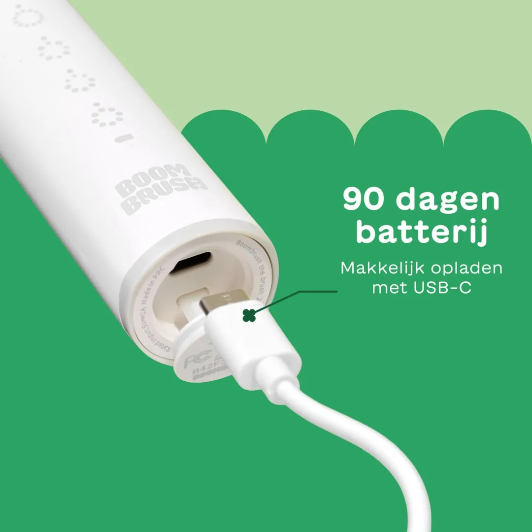 BOOMBRUSH The Start Sonische Tandenborstel - 90 Dagen Batterij - Wit - afbeelding 6 van 6