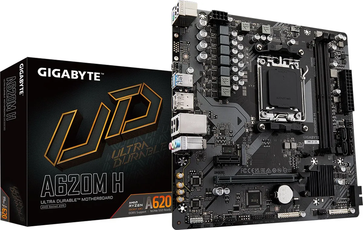 Gigabyte A620M H AM5 Moederbord - Micro-ATX