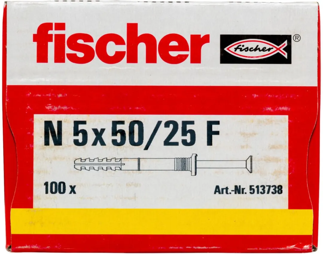 Fischer 513738 Schroef- & Muurplugset 100 Stuks - 50mm - afbeelding 6 van 6