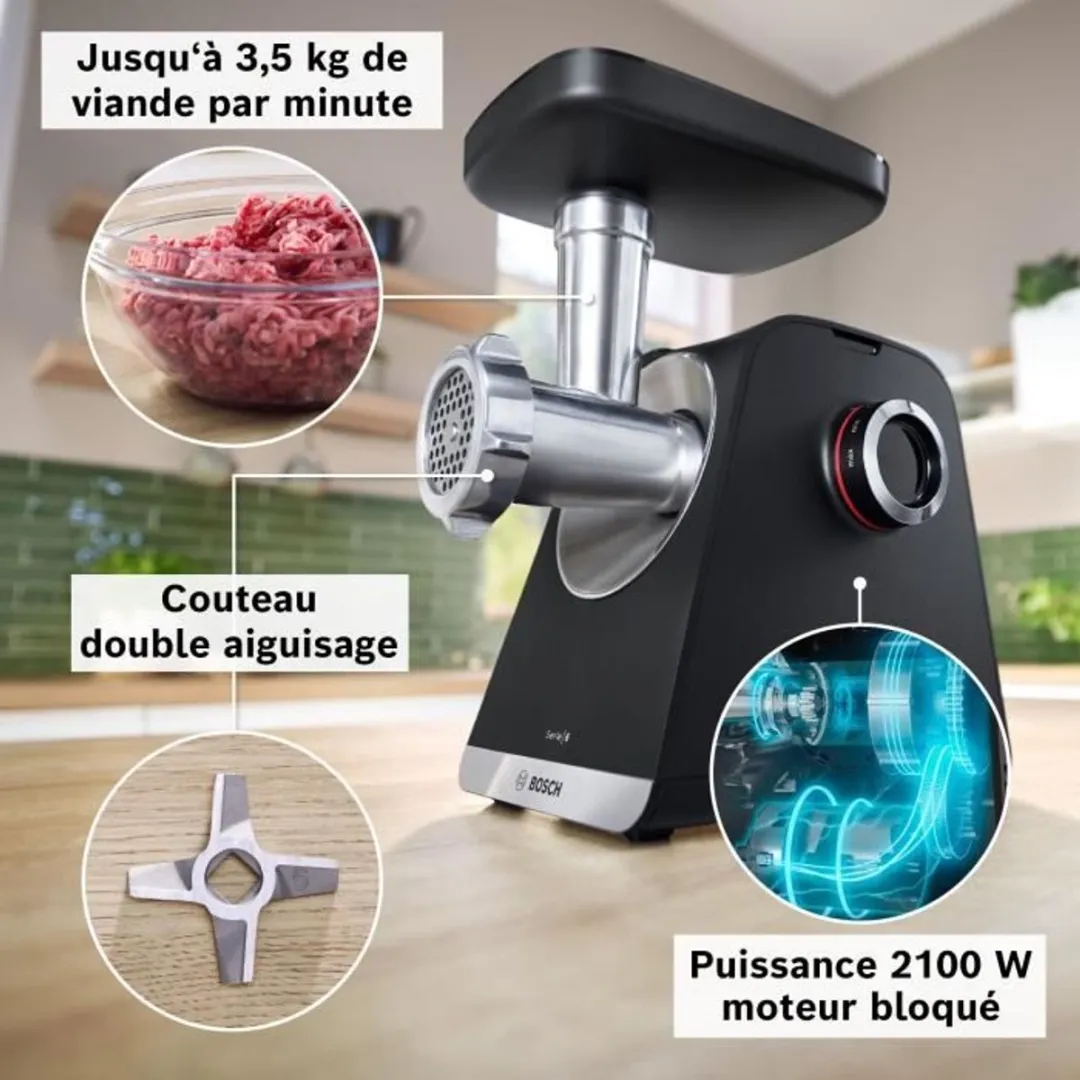 Bosch Serie 6 MFWS660B Vleesmolen 500W - Zwart