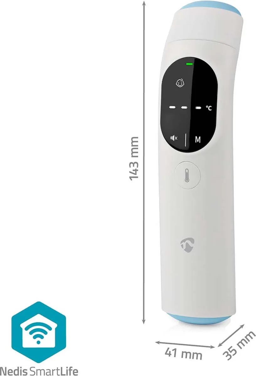 Nedis SmartLife Infrarood Thermometer BTHTIR10WT - Wit