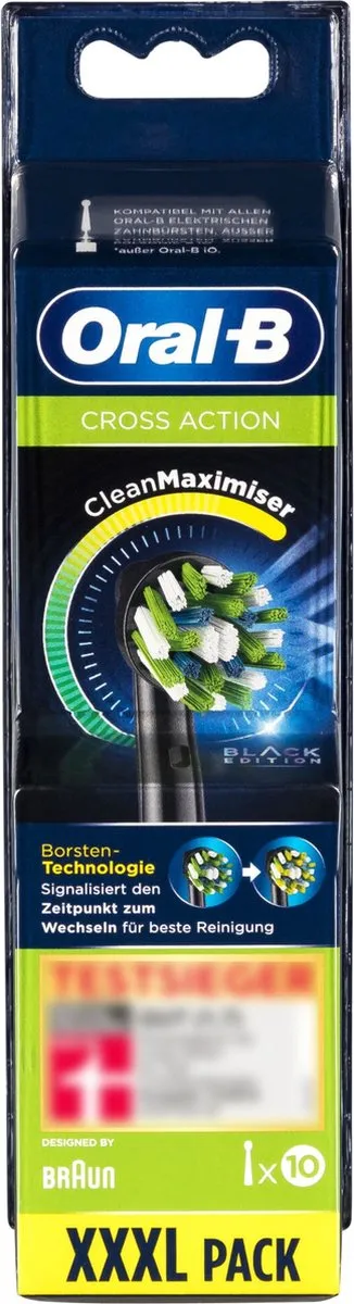 Oral-B Cross Action CleanMaximiser Opzetborstels - 10 Stuks - Zwart