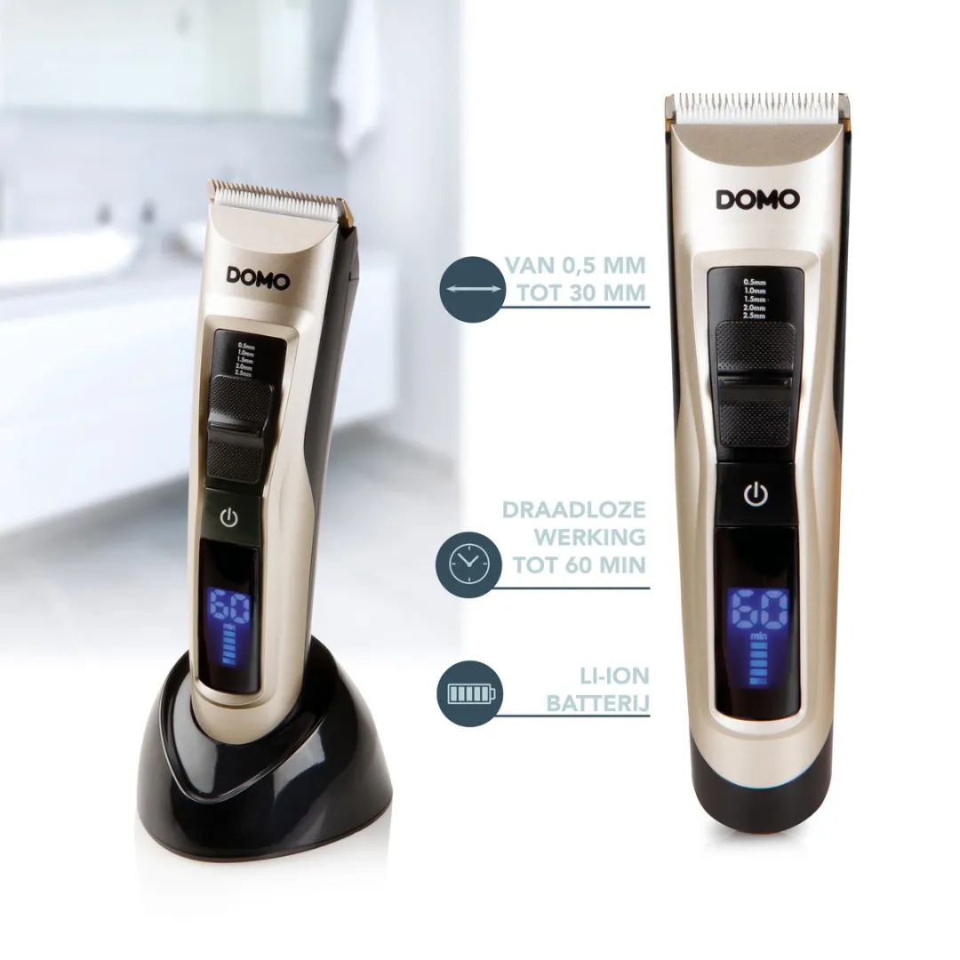 Domo DO1091TD Draadloze Tondeuse - 6 Opzetkammen