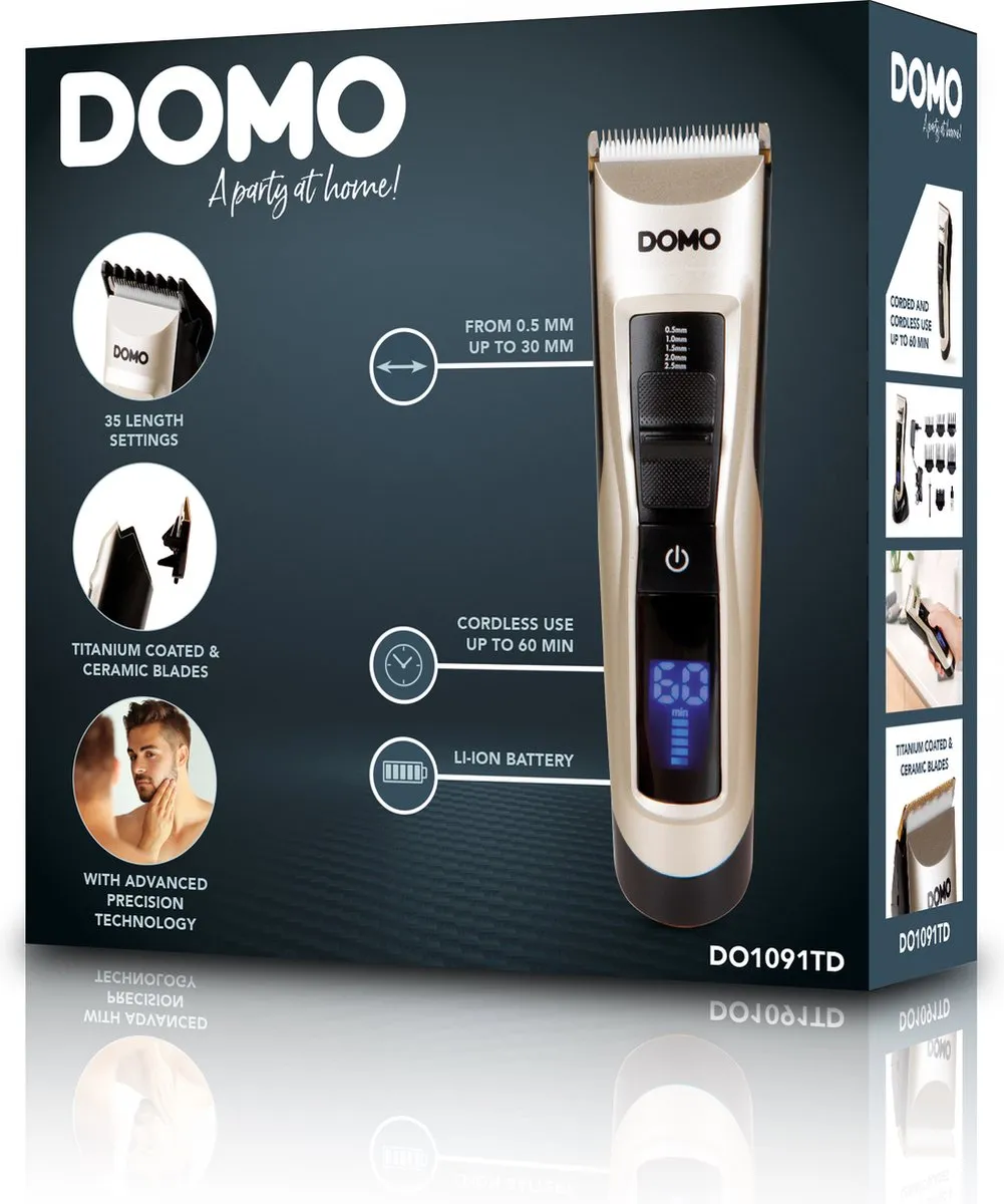 Domo DO1091TD Draadloze Tondeuse - 6 Opzetkammen - afbeelding 6 van 6