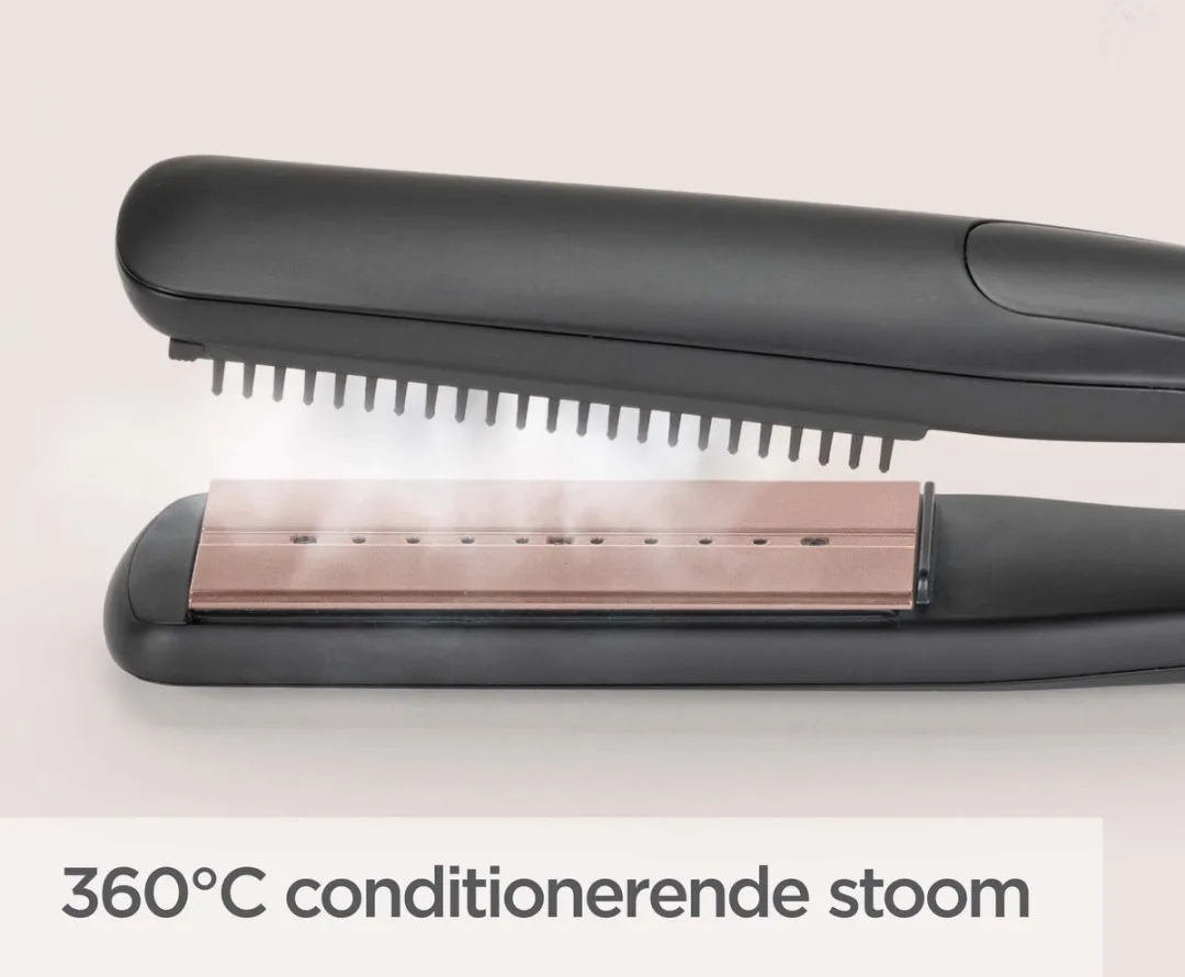 Babyliss Steam Luxe Styler ST596E Stoomstijltang 36mm - 5 standen - Zwart/roségoud